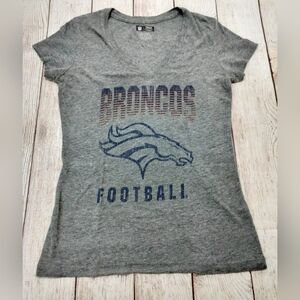Women's Denver Broncos Speckled NFL V-Neck Shirt size Large